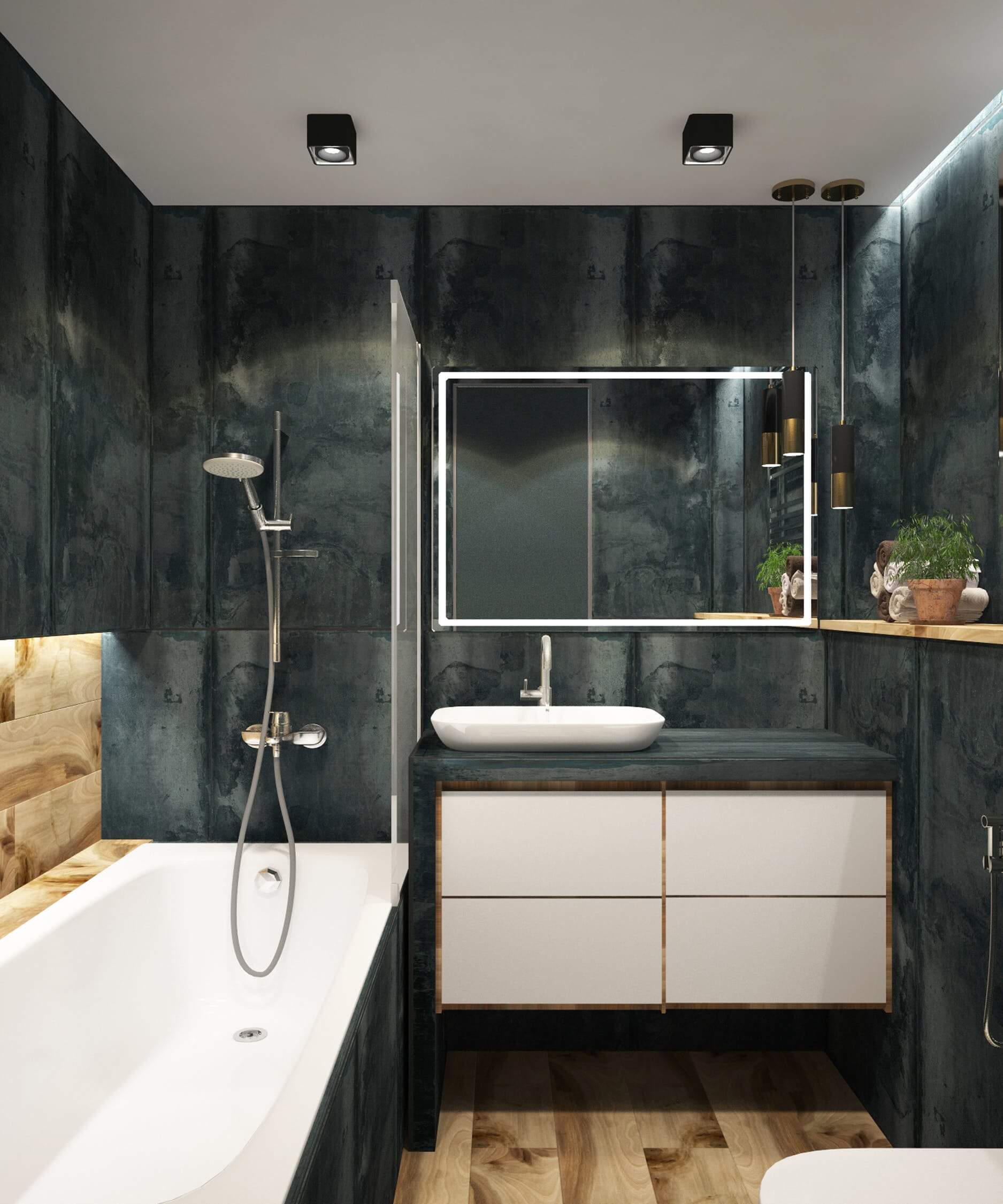 Salle de bain design noir